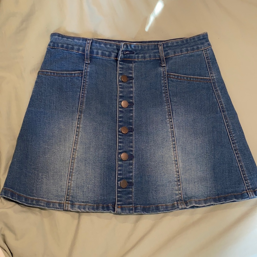 Button up jean skirt